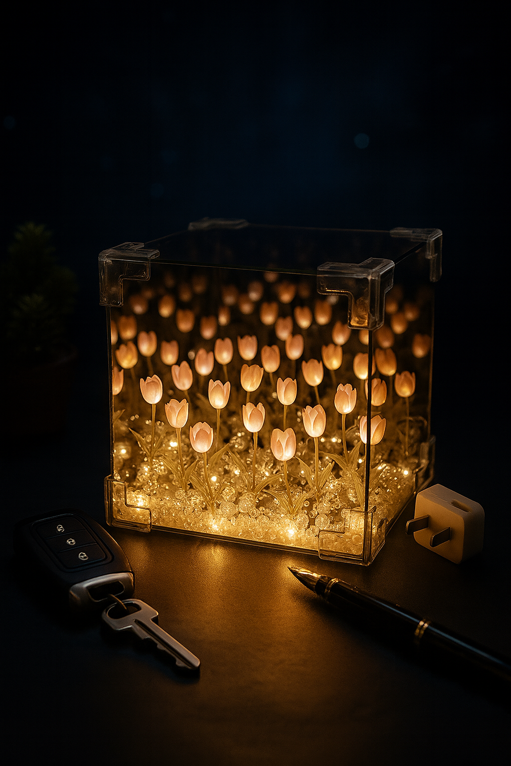 Tulip Cube Mirror Lamp