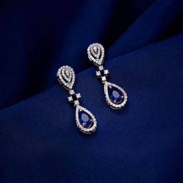 Premium earring for girls, blue Sia luxury, artificial