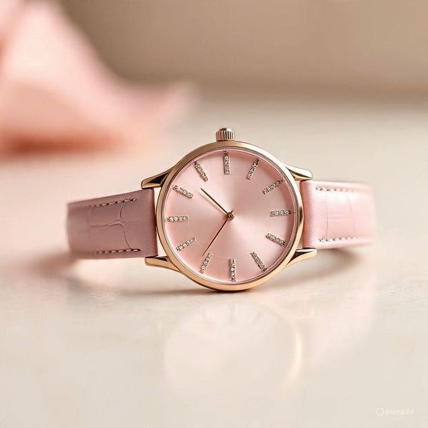 Pink colour watch for girl premium