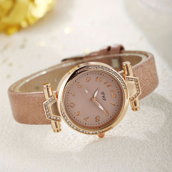 Brown colour watch premium for girl