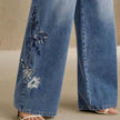 Embroidery jeans for girl or woman, blue.