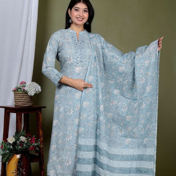Female Kurti sea light blue