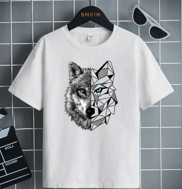 Boys T-shirt Printed Plain Textured