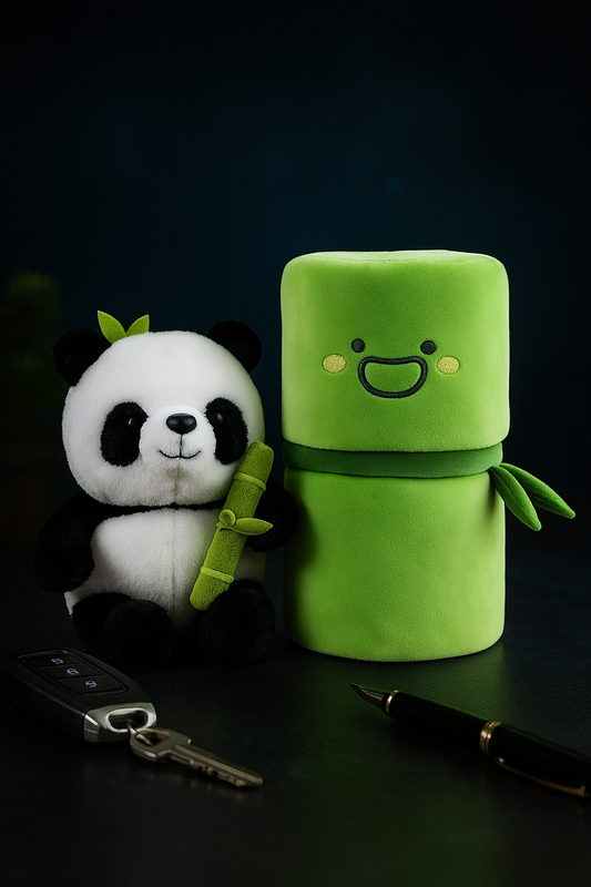 Cute Panda Plush with Bamboo